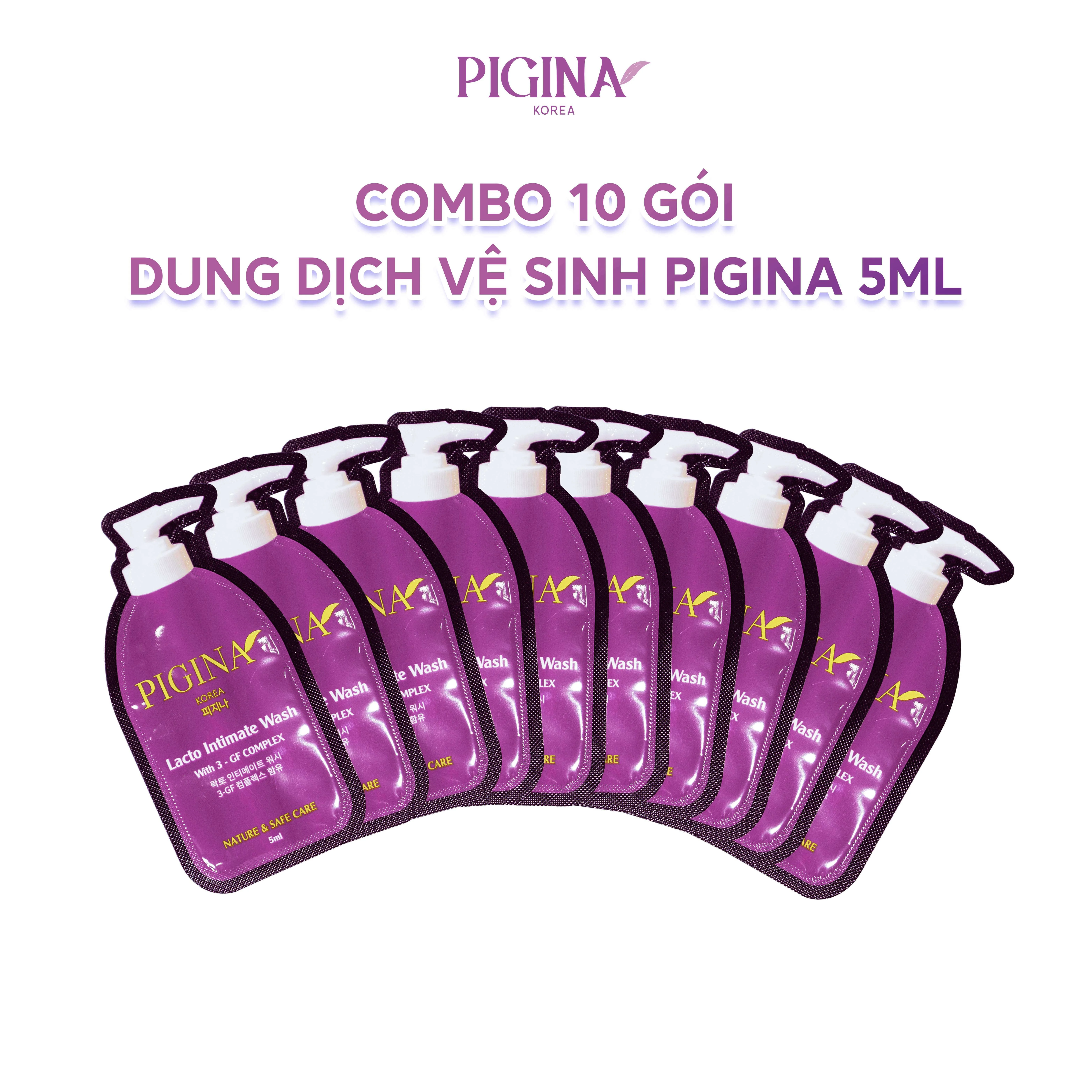 Combo 10 Gói gel Dung dịch vệ sinh Pigina 5ml - Pigina Lacto Intimate Wash